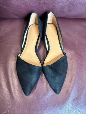 J. Crew Black Pointed D'Orsay Flats